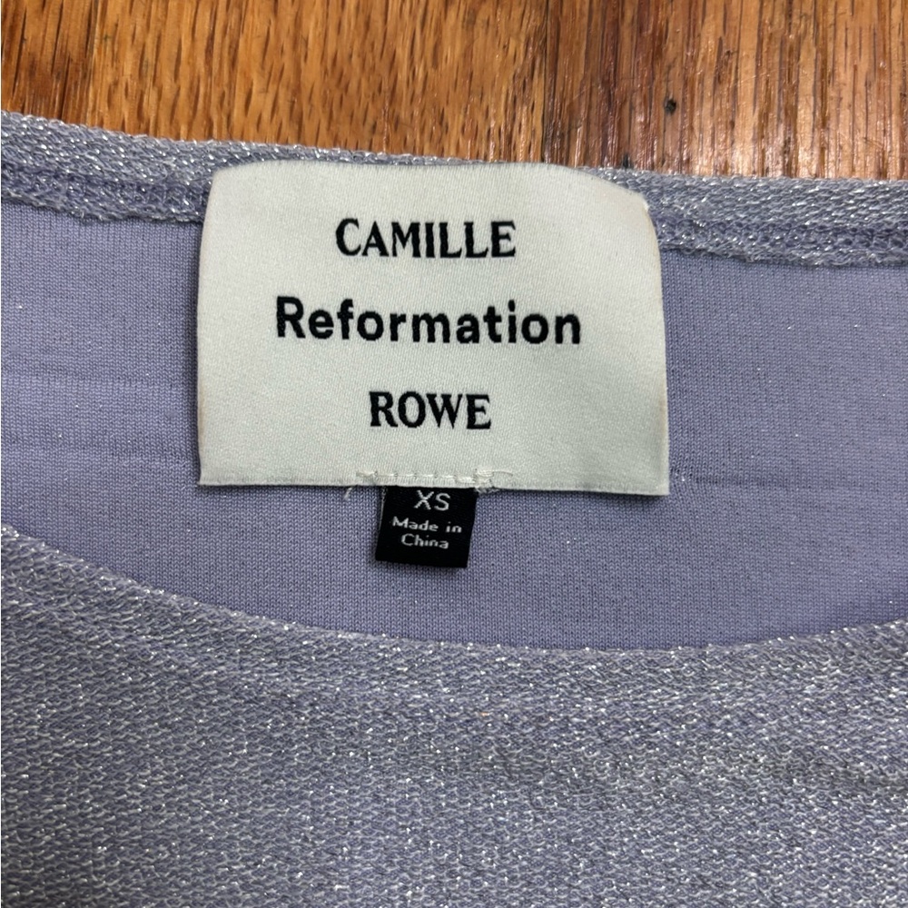 Reformation Shimmering Silver Dress